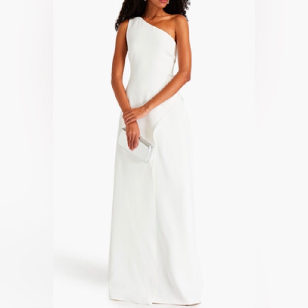 Halston. White Dress W/ Asymmetrical Wrap Msrp$623 $279 $623 Size: 8